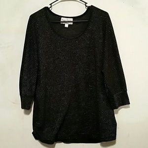 Modern Metallics Avenu Black/Silver Shimmer Top